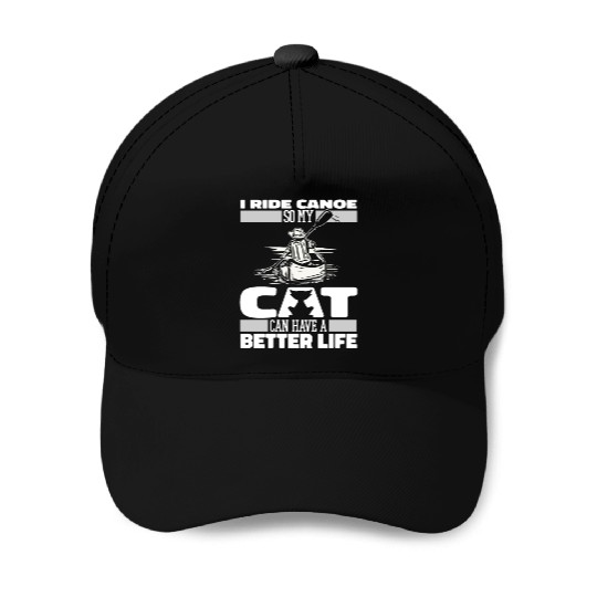 Canoe Canoeing Canoeist Cat Baseball Caps