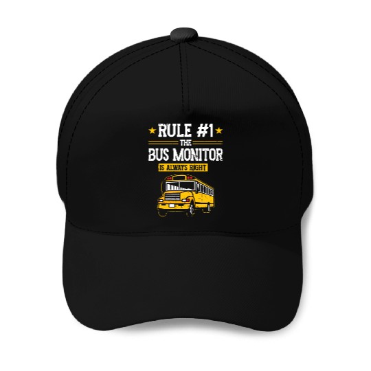 School Bus Aide Women Back To School Bus Monitor Baseball Caps