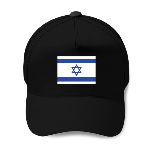 Israeli Flag with Star of David Design Baseball Caps