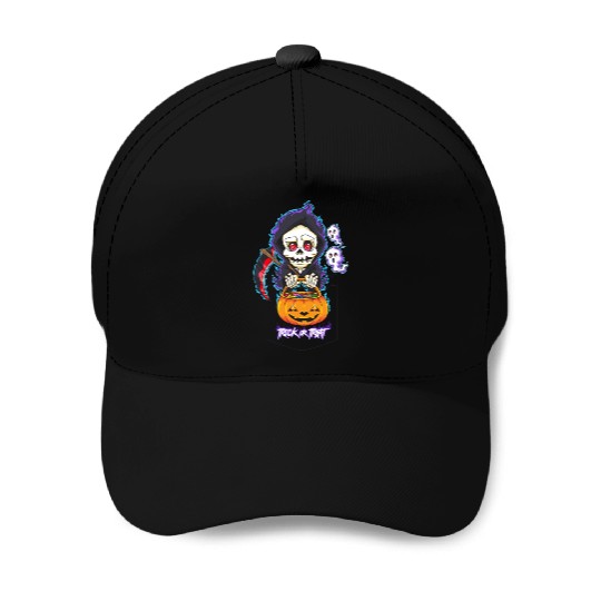 Halloween Pocket Chibi Grim Reaper Trick or Treat Baseball Caps