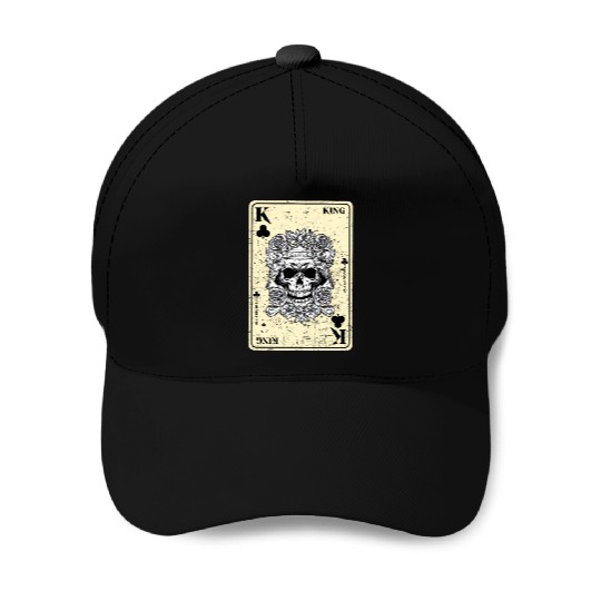 King of Clubs Poker Card Game Gothic Horror Baseball Caps