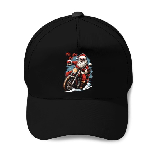 Motorcyclist Santa Claus Motorcycle Christmas Baseball Caps