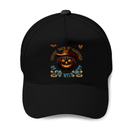 Creepy Jack o Lantern of the Wild West Baseball Caps
