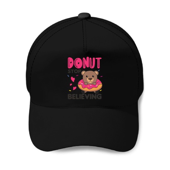 Sweet Bear Funny Animals In Donut Pink Baseball Caps