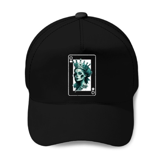 Poker Card Game Creepy Queen of Spades Gothic Baseball Caps
