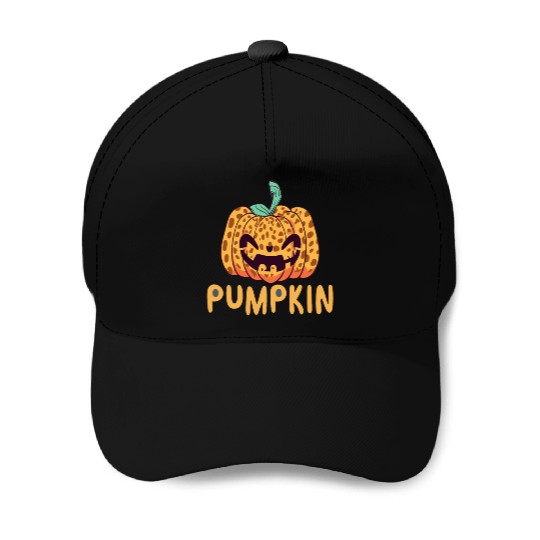 Giant Jack O' Lantern Face | Halloween Pumpkin Baseball Caps