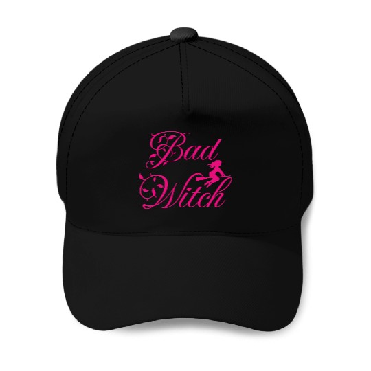 bad witch; Halloween; cute; pink; witches Baseball Caps