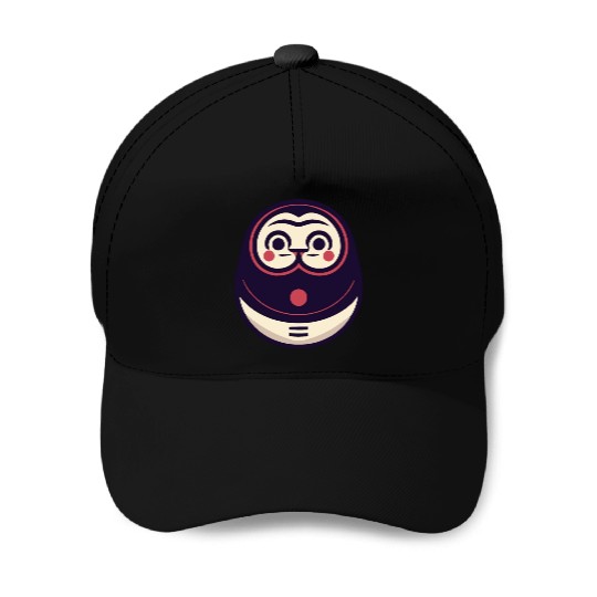 Kawaii Cat Face Daruma Doll Baseball Caps