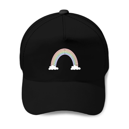 Pastel Rainbow Love Baseball Caps