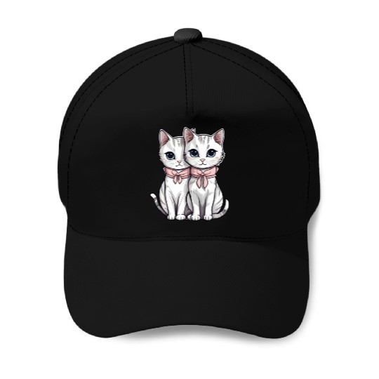 there are two kittens Baseball Caps