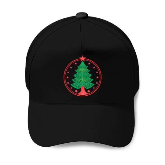 Christmas tree logo Baseball Caps