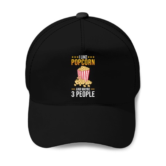 Popcorn Lover Gift Funny Popcorn Baseball Caps