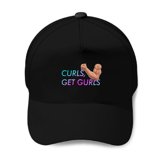 CURLS GET GURLS GYM MUSCLE Baseball Caps