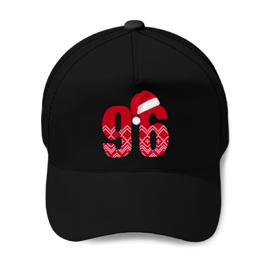 96 Christmas Birthday - Number Ninety Six Baseball Caps