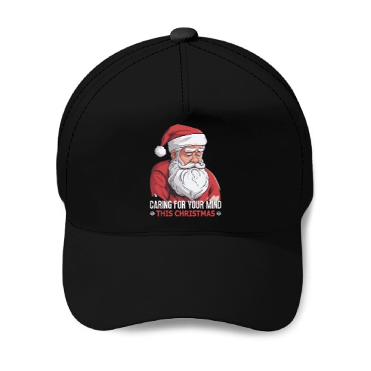 Mental Health Christmas Anti Christmas Holiday Baseball Caps
