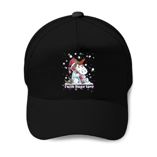 Faith Hope Love Religious Family Christmas Baseball Caps