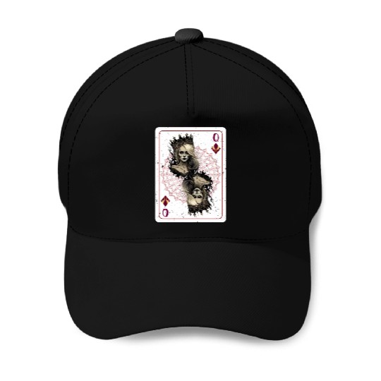 Queen of Clubs Halloween Gothic Card Game Baseball Caps