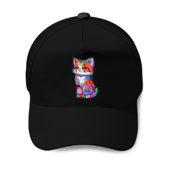 Colorful Cute cat for cat Lovers Baseball Caps