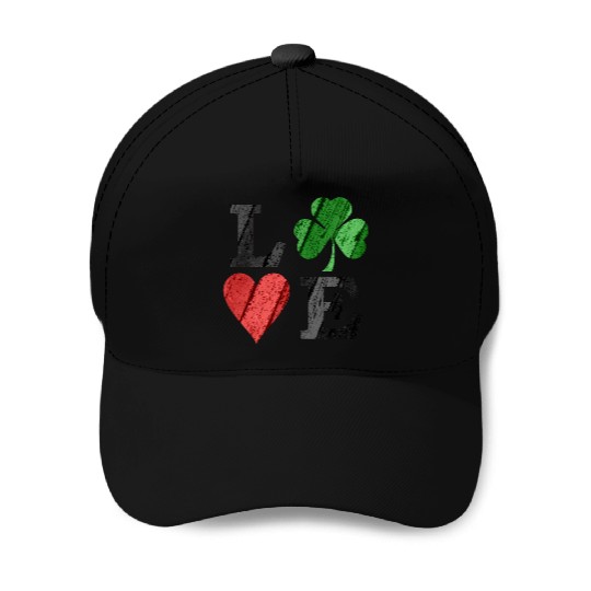 St Patrick s Day Love With Heart And Shamrock Baseball Caps