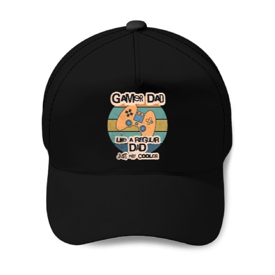 Cool Retro Gamer Dad Baseball Caps