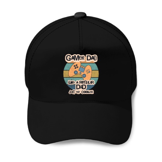 Cool Retro Gamer Dad Baseball Caps