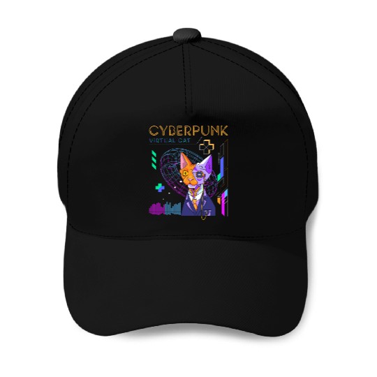 Cyborg Retro Gamer Scifi Baseball Caps