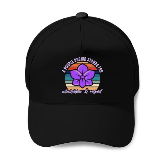 Orchids A Purple Orchid Stands Retro Horticulture Baseball Caps