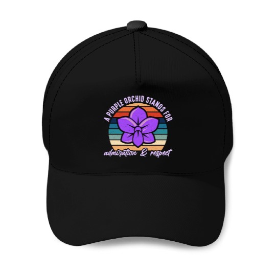 Orchids A Purple Orchid Stands Retro Horticulture Baseball Caps