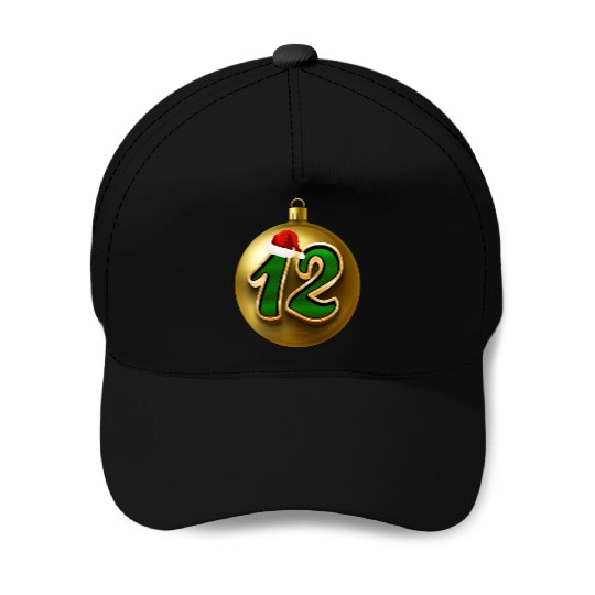 12 Dozen Christmas Balls Decorations - NR Twelve Baseball Caps