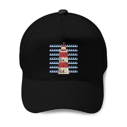 Sea Waves Ocean Gift Lighthouse Baseball Caps