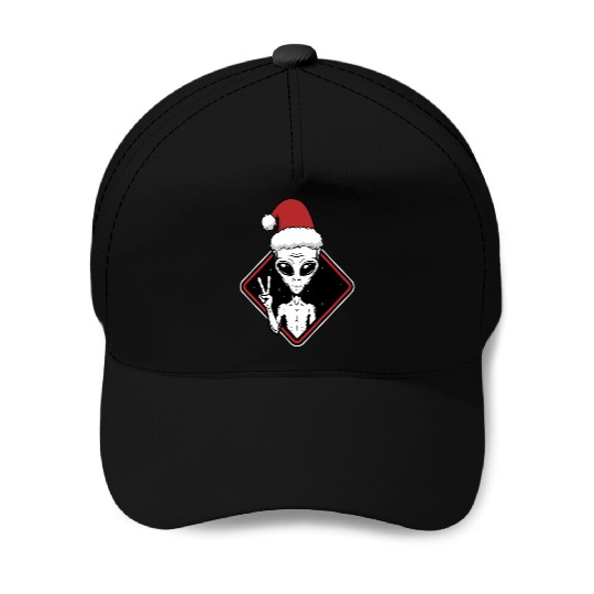 Alien Christmas Peace Baseball Caps