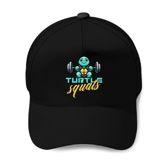 Turtle squats funny gym animals Baseball Caps