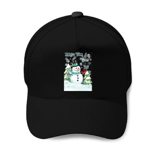Funny Cranky Snowman Baseball Caps