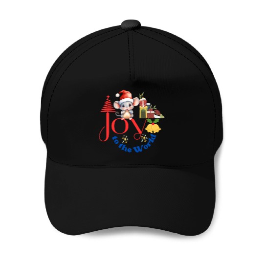Joy to the World Christmas combination art white Baseball Caps
