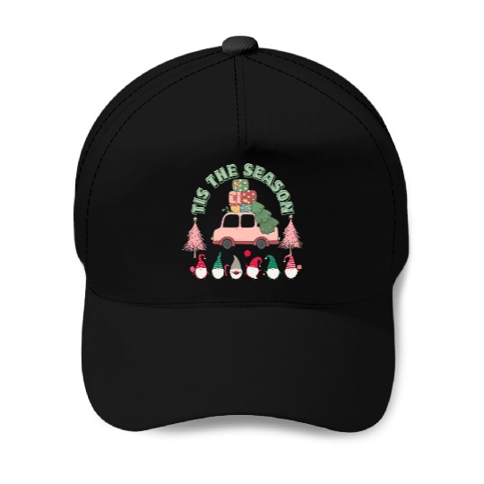 Tis The Season Xmas vintage art Baseball Caps