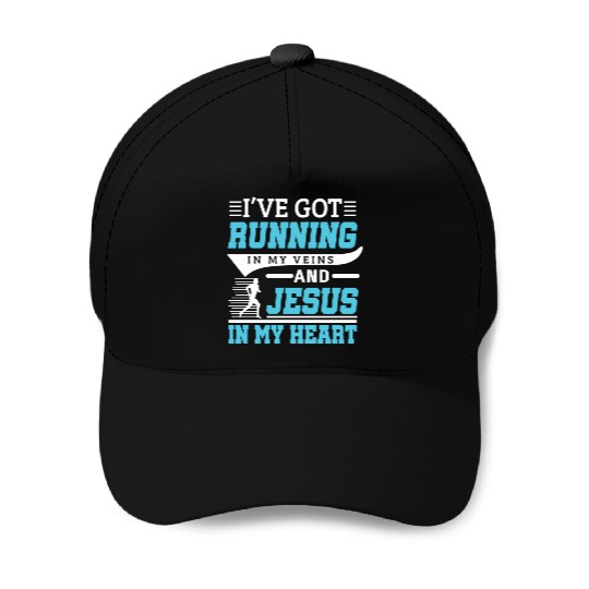 Running And Jesus Fitness Workout Cardio Christian Baseball Caps