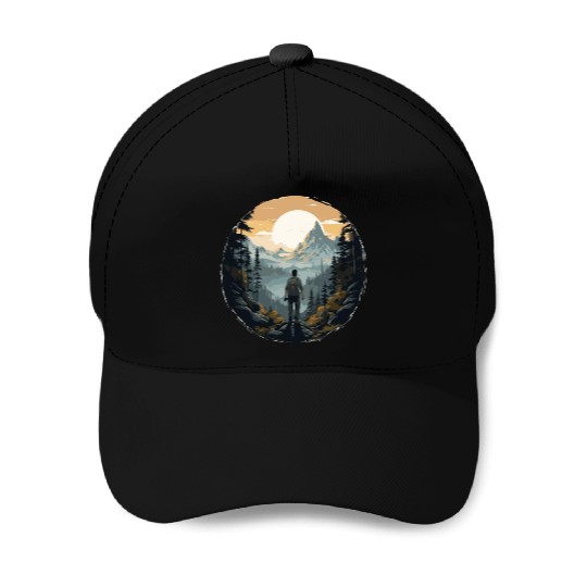 Forest nature trekking adventure Baseball Caps