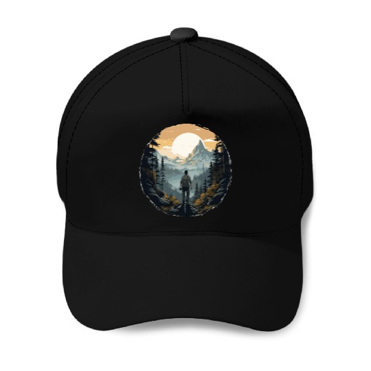 Forest nature trekking adventure Baseball Caps