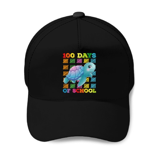 100 Days Of School Turtle Teacher Student Baseball Caps