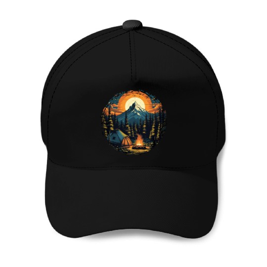 Forest nature trekking adventure Baseball Caps
