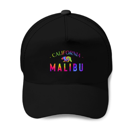 Malibu California Bicycle Club In a Tie Dye Design Baseball Caps