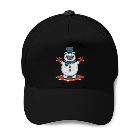 frosty snowman creepy Baseball Caps