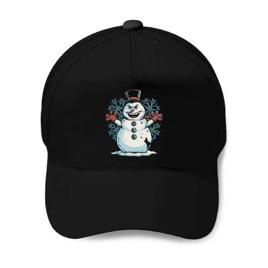 frosty snowman creepy Baseball Caps