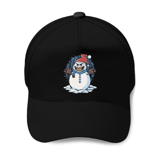 frosty snowman creepy Baseball Caps