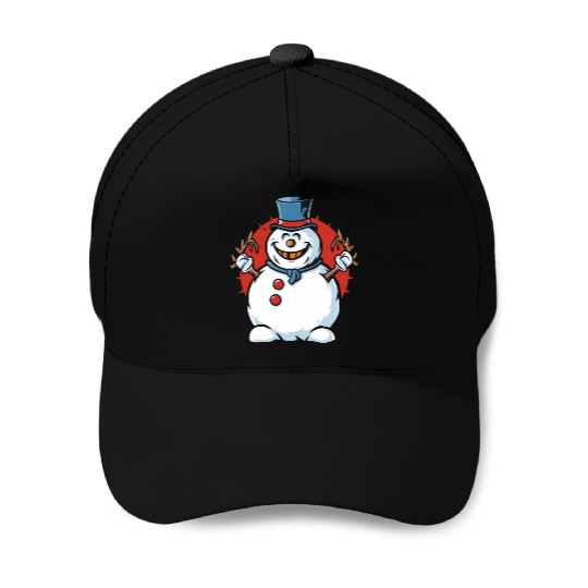 frosty snowman creepy Baseball Caps