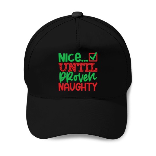 Festive Holiday Cheat Sheet Typography Baseball Caps