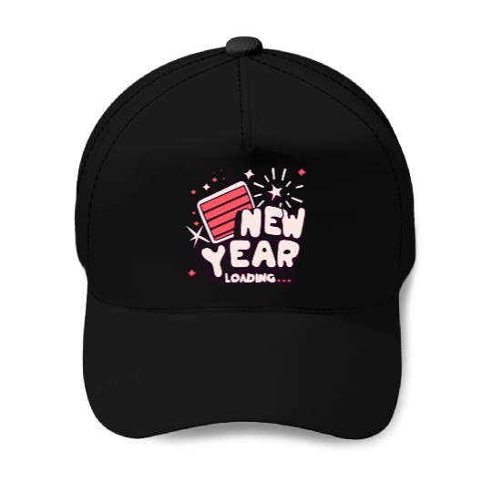 NYE New Year Loading Cheers To Festive New Year's Baseball Caps