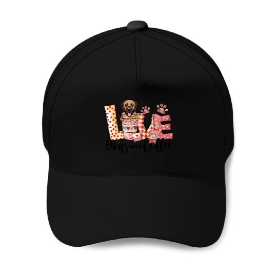 Great Dane Dog Coffee Lover Dog Mom Valentines Day Baseball Caps