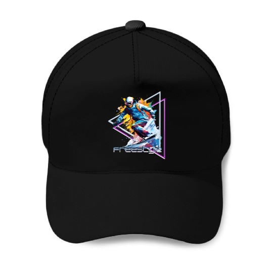 Retro Freestyle Skiing Baseball Caps