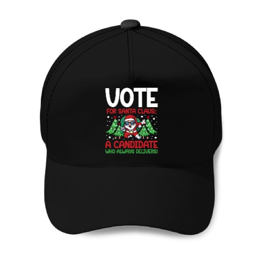 Santa Claus Candidate Christmas Tree Voting Voter Baseball Caps